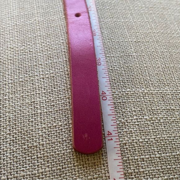 Gap Hot Pink Leather Belt Brass Tone Buckle Size Med - Picture 6 of 6